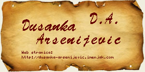 Dušanka Arsenijević vizit kartica